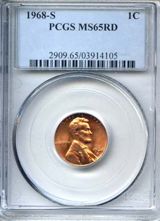 1968-S PCGS MS65 RED
